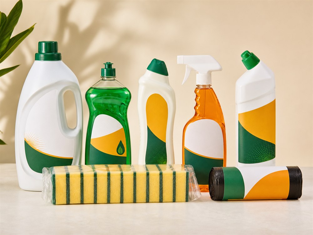 Les sept produits ménagers du pack entretien HAPPY UP